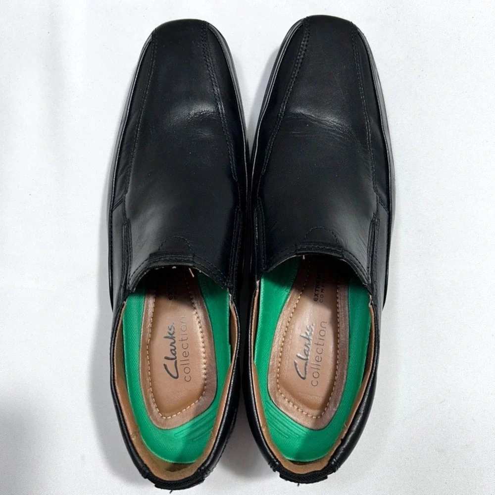 Clarks  Collection Clarkslite Ave Loafers‎ Black Men's Shoes Leather US 10M